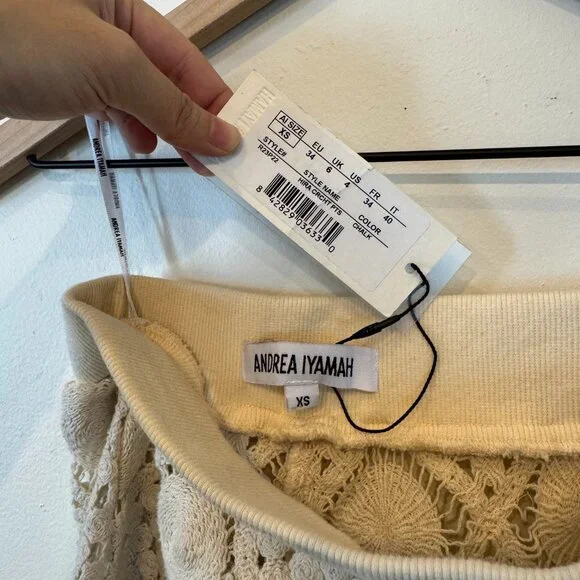 NWT! Revolve - Andrea Iyamah Hira Crochet Pants in XS (chalk) - Picture 3 of 11